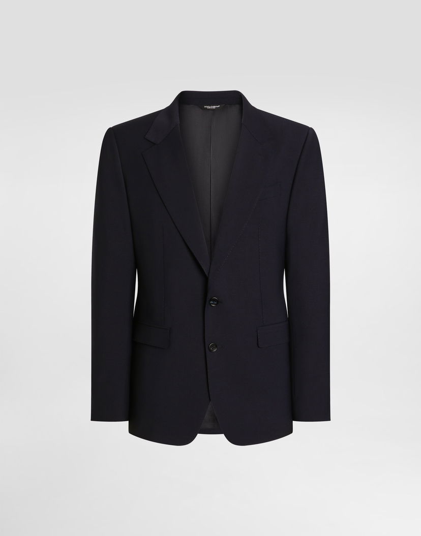 Bunda Dolce & Gabbana Dolce & Gabbana Taormina Single-Breasted Wool Canvas Jacket Navy | G2VK7TFURK8B3681
