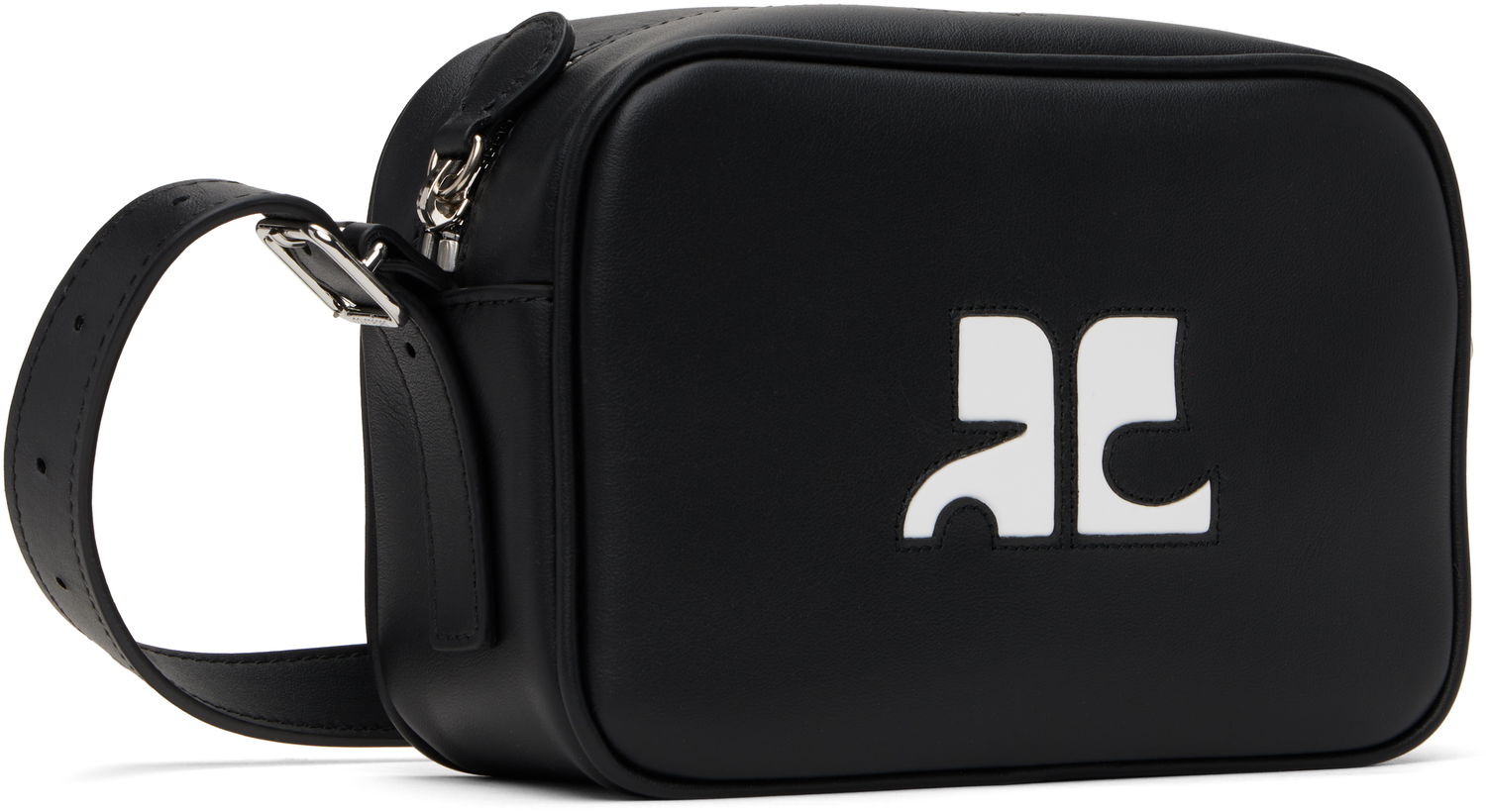 Taška cez rameno Courrèges Courrèges Reedition Leather Camera Bag Čierna | PERGSA061CR0065, 1