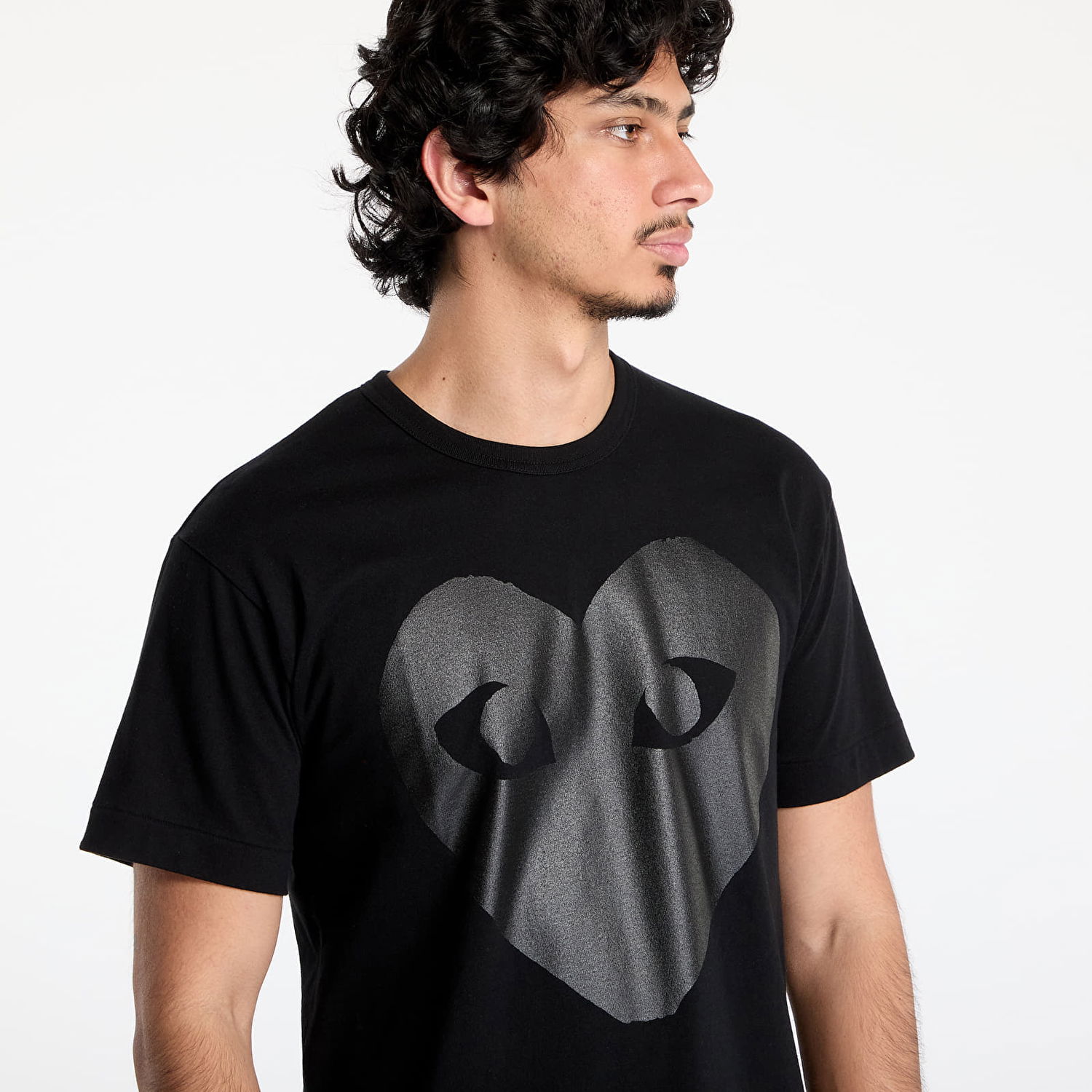 Tričko Comme des Garçons Comme des Garçons PLAY Logo Print Knit T-Shirt Čierna | AX-T190 BLACK, 1