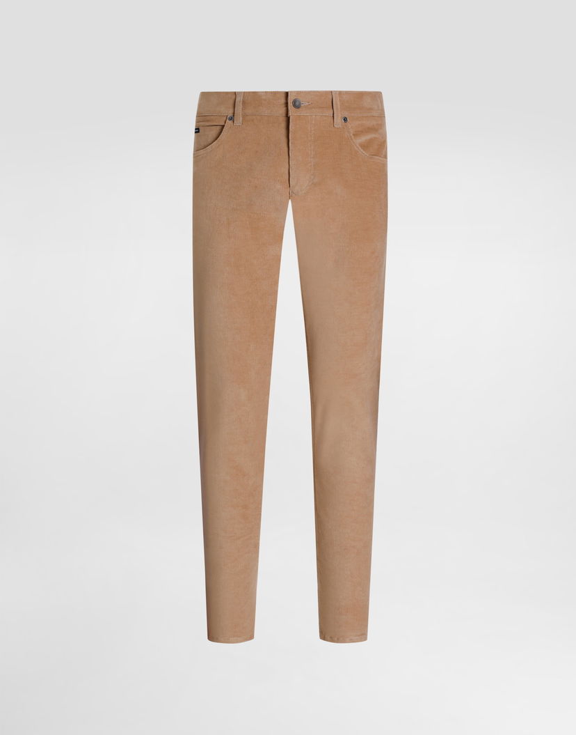 Nohavice Dolce & Gabbana Dolce & Gabbana Regular Fit Cotton and Cashmere Corduroy Trousers Béžová | GYJCCTGJ589M0170
