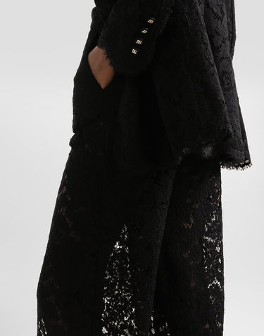 Nohavice Dolce & Gabbana Cordonetto Lace Trousers Čierna | FTCPTTHLM7LN0000, 2