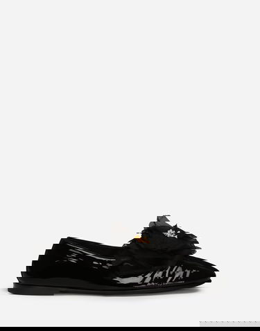 Tenisky a topánky Dolce & Gabbana Patent Leather Slippers With Flower Applique Čierna | A50645A3G488B956, 0