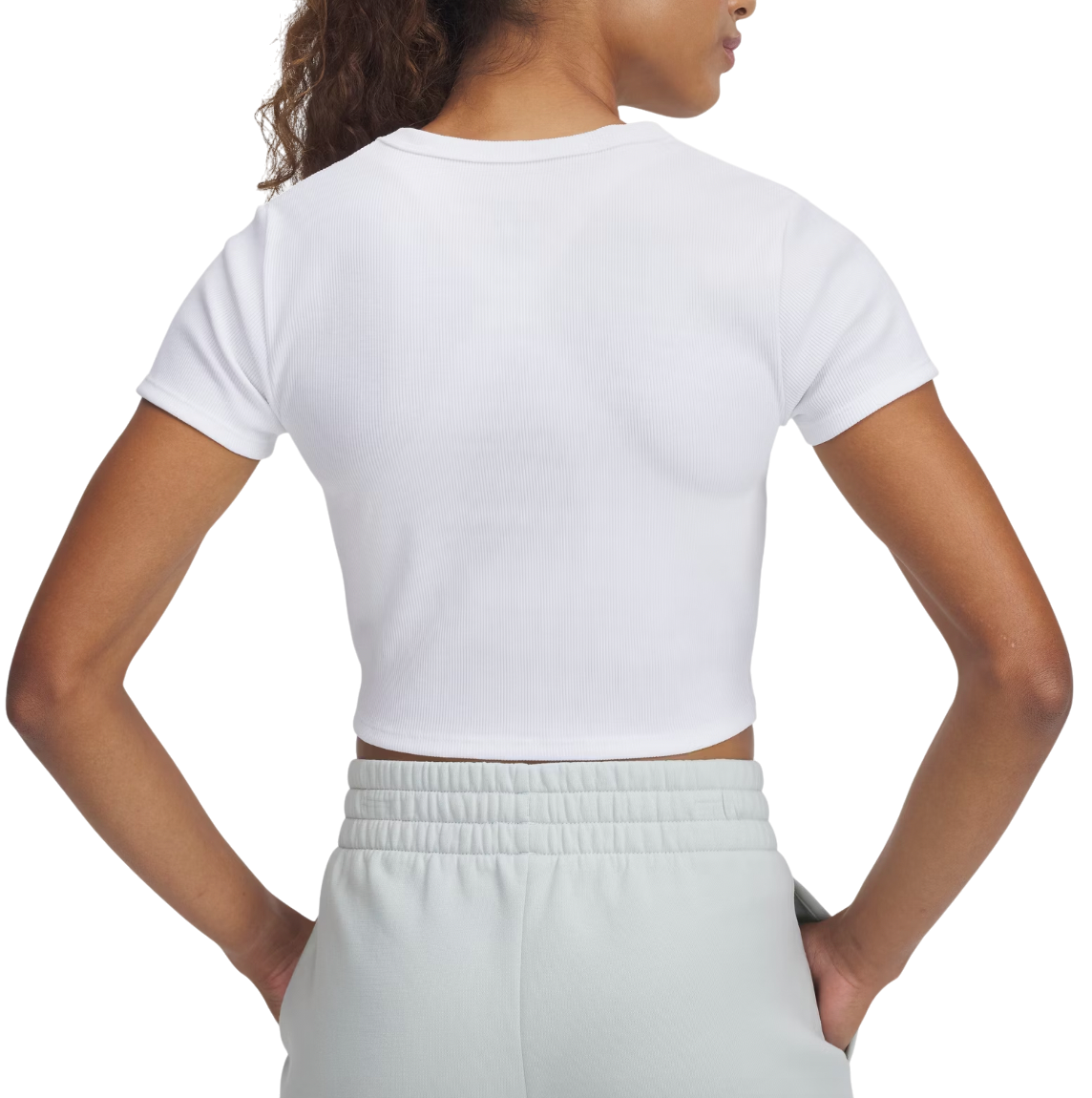 Crop Top Under Armour Under Armour Rival Rib Cropped T-Shirt Biela | 6000264-100, 1