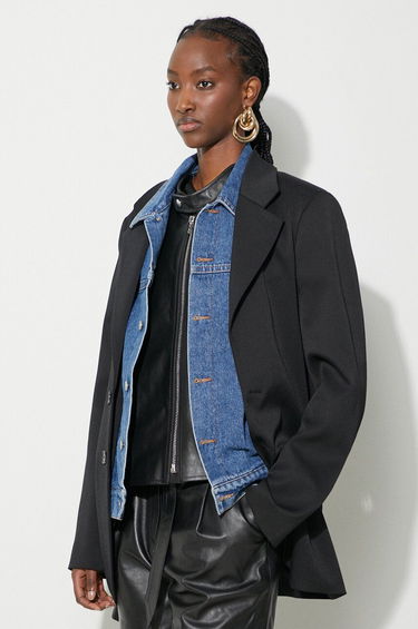 Šortky Maison Margiela MM6 Maison Margiela Layered Blazer, Denim Jacket, and Leather Shorts Set Čierna | S62BN0095, 2