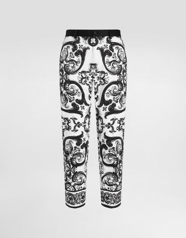 Nohavice Dolce & Gabbana Dolce & Gabbana Majolica-Print Trousers Biela | GYK9ETFPFSNHX5DQ, 0