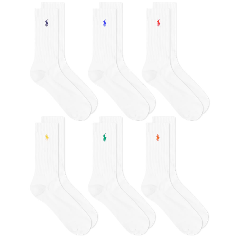 Ponožky Polo by Ralph Lauren Multicoloured PP Sports Sock - 6 Pack Biela | 449799740002, 0