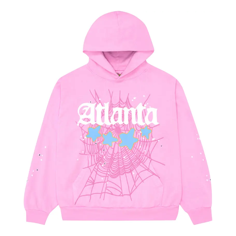 Mikina Sp5der Spider Web Atlanta Hoodie Ružová | SP5-ATL-HDPIN, 0