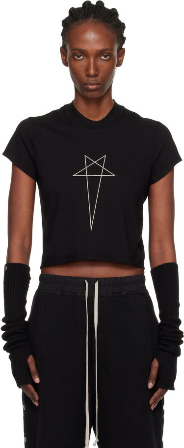 Crop Top Rick Owens DRKSHDW Concordians Cropped Small Level T-shirt Čierna | DS02E7207 RNEP3, 0
