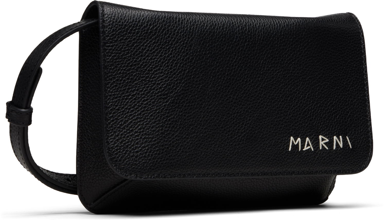 Taška cez rameno Marni Grained Leather Logo-embroidered 'Marni Mending' Shoulder Bag Čierna | PHMI0023U0 P6533, 1