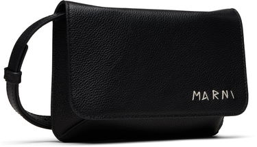 Taška cez rameno Marni Grained Leather Logo-embroidered 'Marni Mending' Shoulder Bag Čierna | PHMI0023U0 P6533, 1