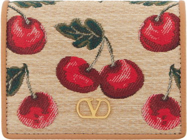 Peňaženka Valentino Valentino Garavani VLogo Signature Cherryfic Jacquard Wallet Béžová | 6W0P0AJ3CJR, 0