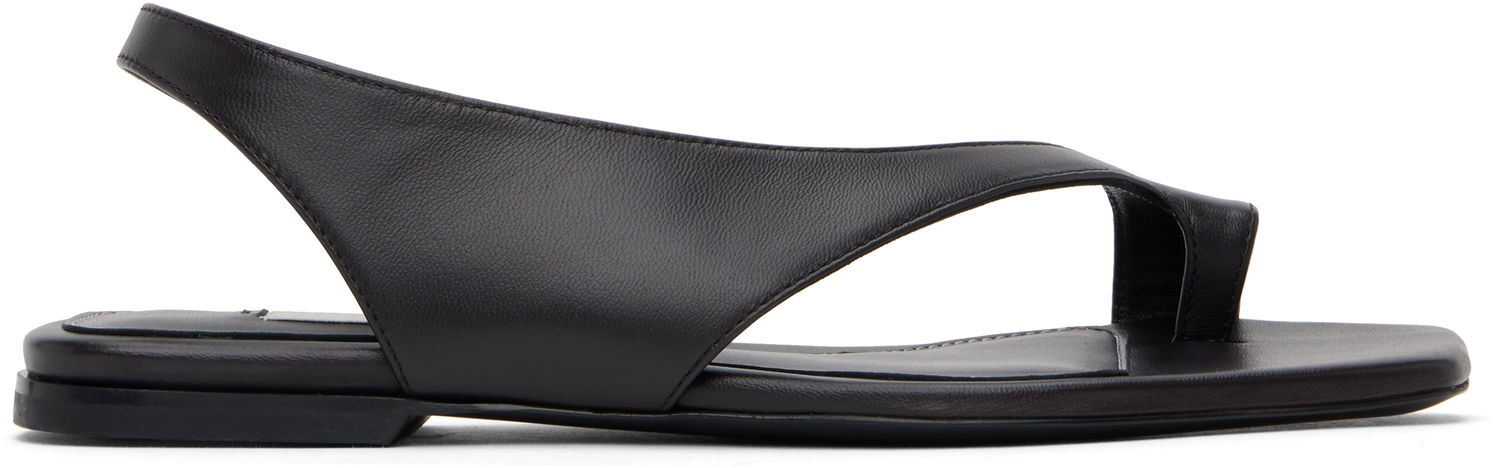 Tenisky a topánky TOTEME TOTEME Leather Thong Sandals Čierna | 252-WAS0202-LE0131, 0