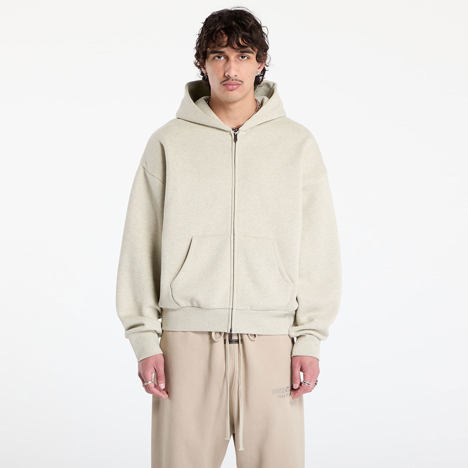 Mikina Fear of God Fear of God Essentials Classic Full Zip Hoodie XXS Béžová | 192SP254782F-969, 0