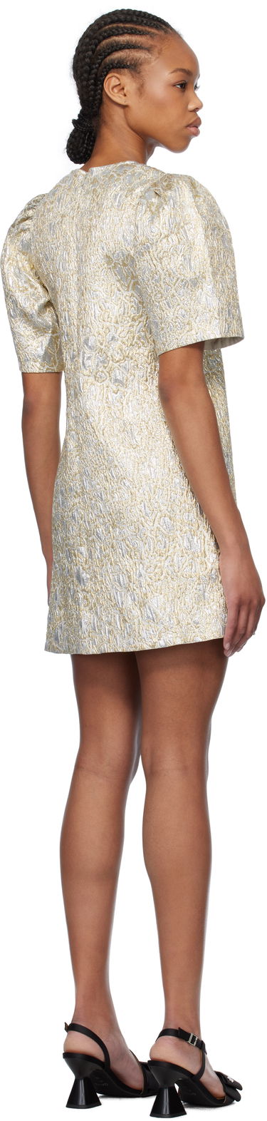 Šaty GANNI Ganni Metallic A-Line Mini Dress Metalická | W0036, 2