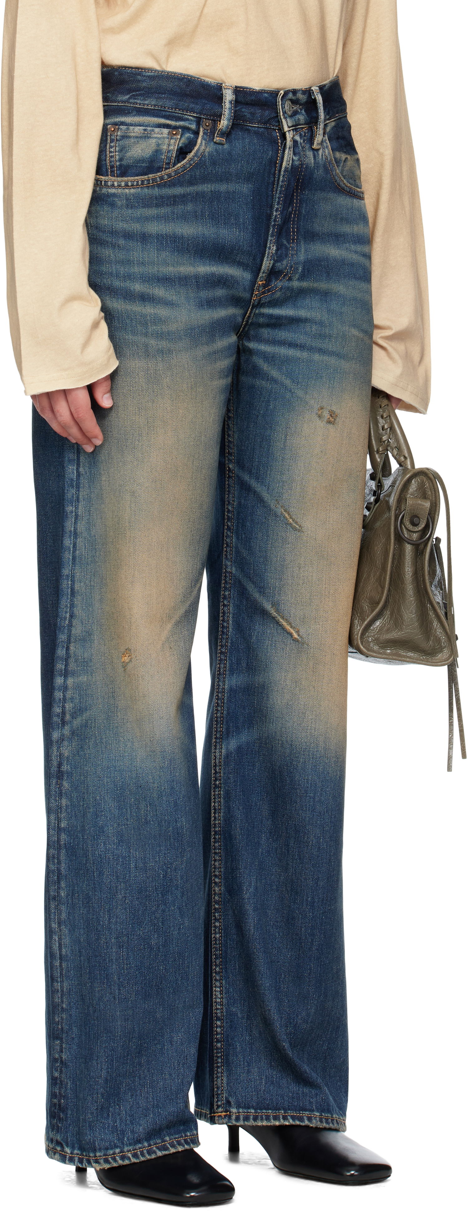 Džínsy Acne Studios Regular-Fit 2021M Jeans Modrá | A00547-, 1