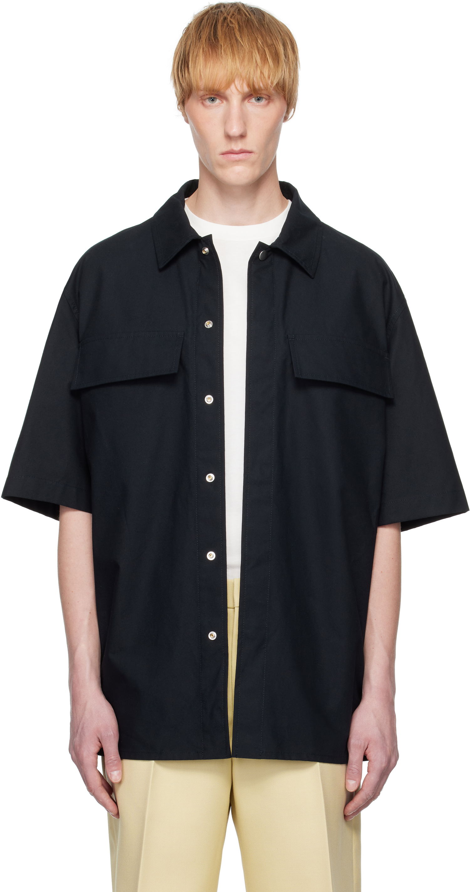 Košeľa Jil Sander Jil Sander Cotton Short Sleeve Shirt Čierna | J47DL0163_J45296, 0
