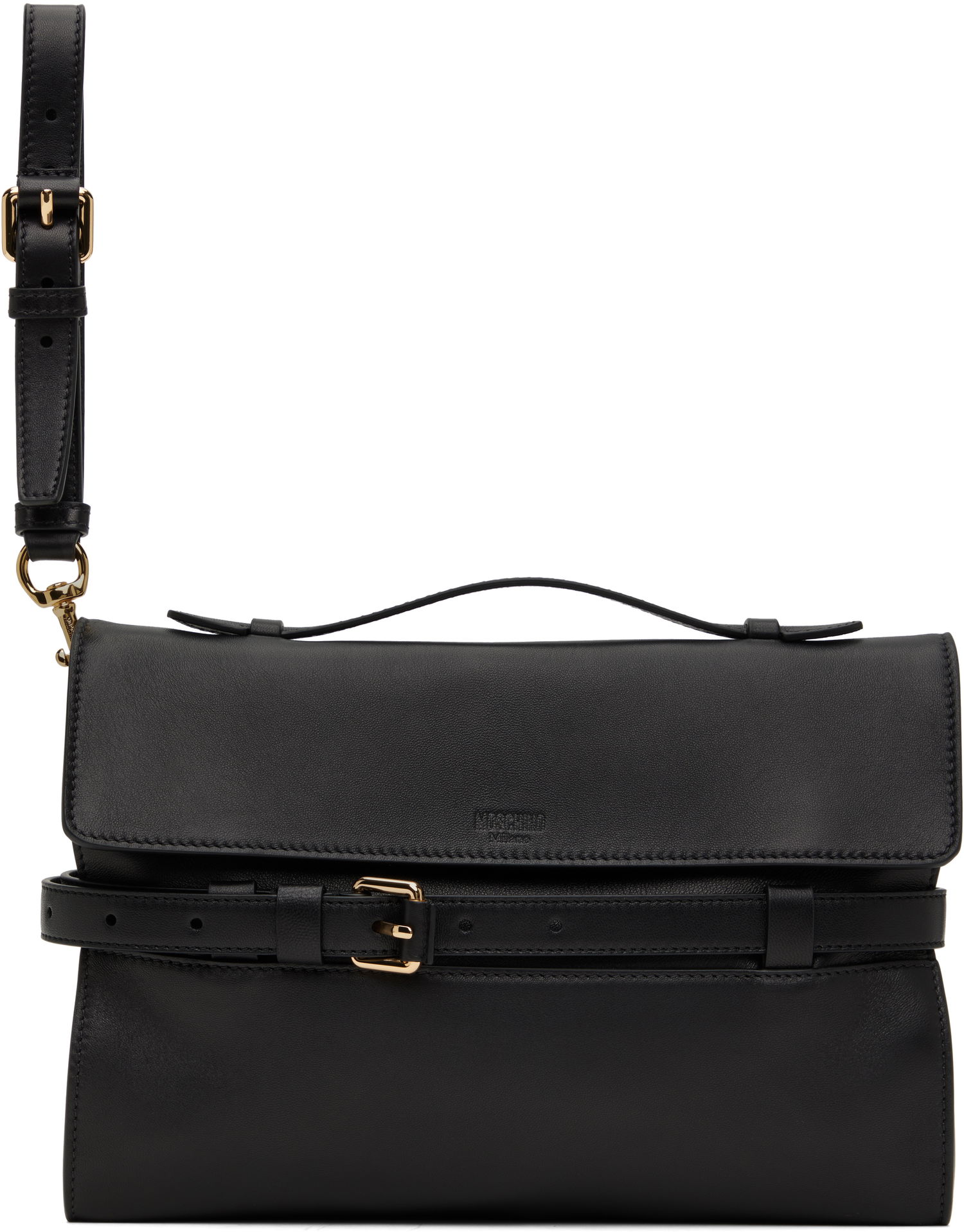Kabelka Moschino Moschino 'Tie Me' Nappa Clutch Čierna | 251MD4160PP0MFF00, 0