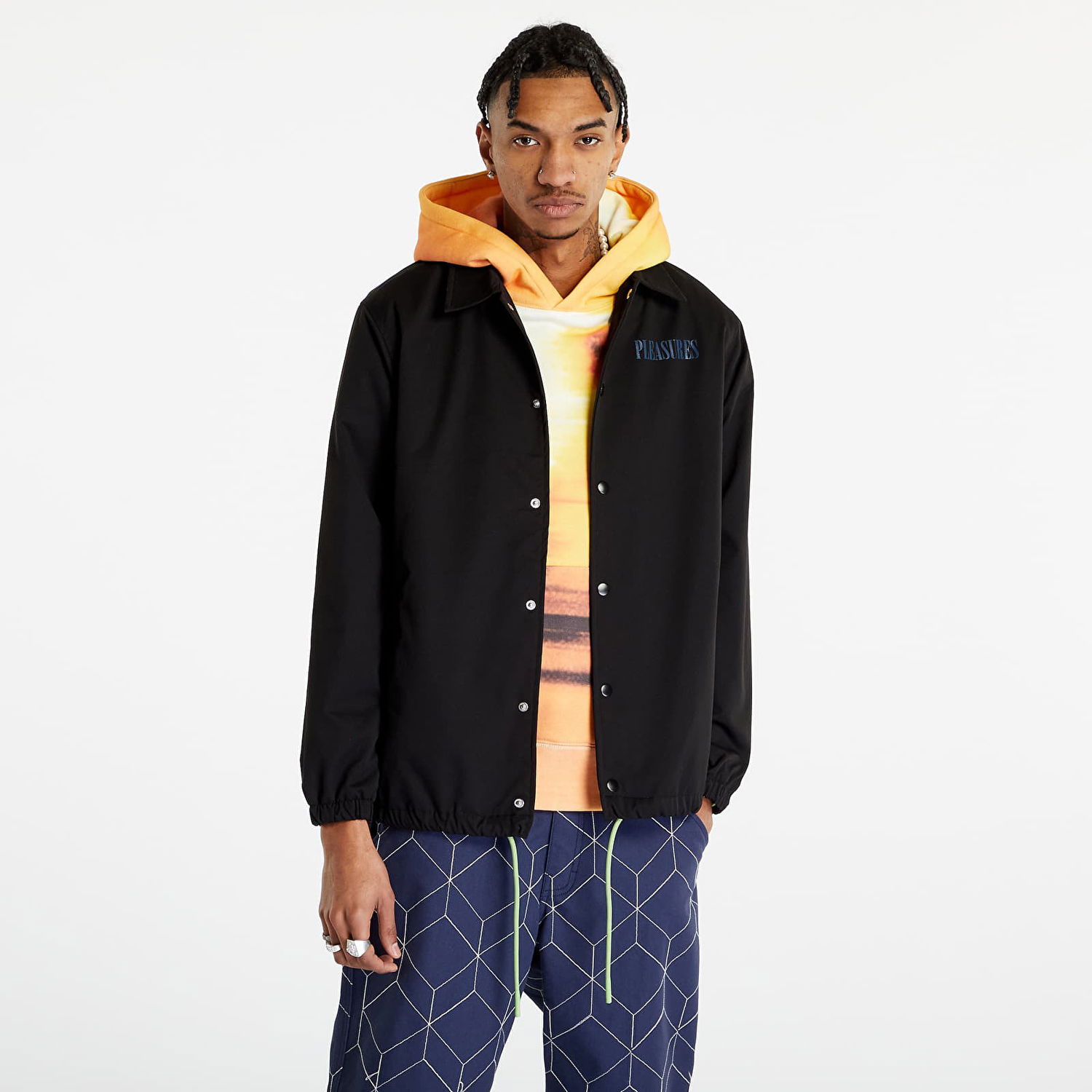 Bunda Pleasures Bended Coach Jacket Čierna | P23SP005 BLACK, 0