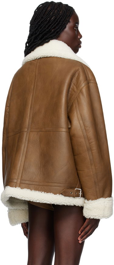 Bomber bunda VETEMENTS VTMNTS Buckle Leather Shearling Jacket Hnedá | VL18JA120X, 2