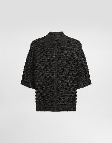 Košeľa Dolce & Gabbana Dolce & Gabbana Raffia Crochet Shirt Čierna | GXVA1TJAIREN0000, 0