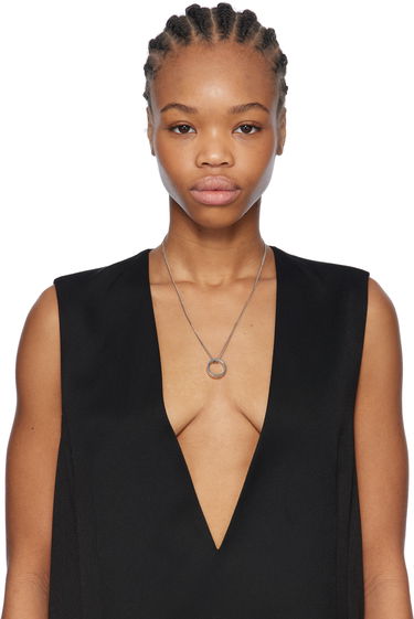 Náhrdelník Maison Margiela MM6 Maison Margiela Minimal Logo Pendant Ring Necklace Metalická | SM6UU0048 P7351, 2
