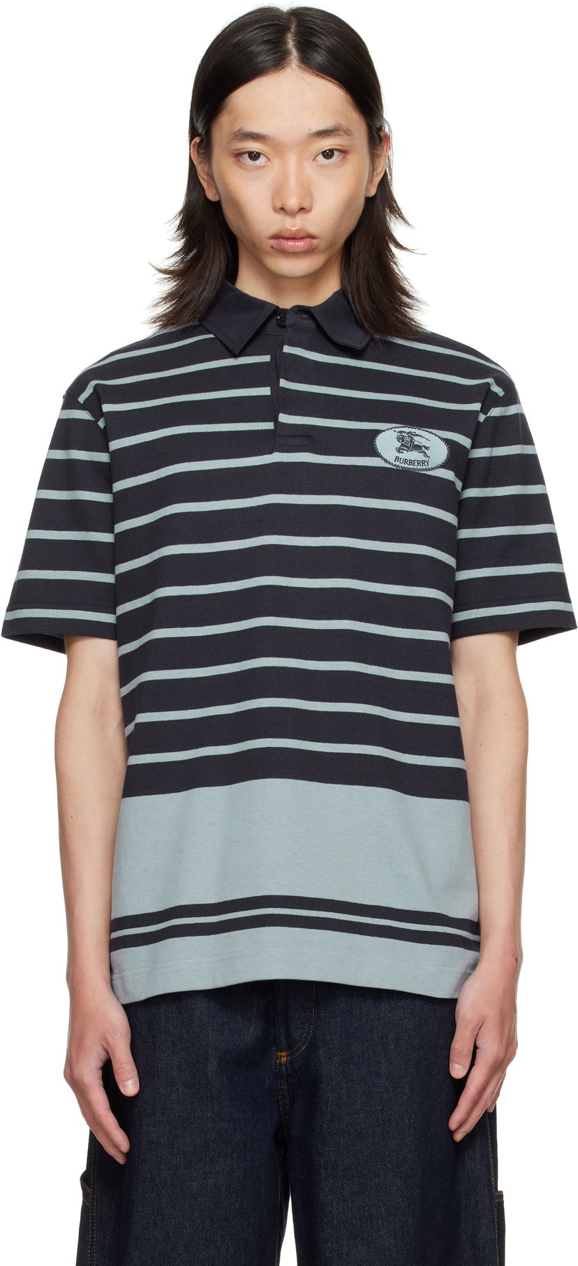 Polo tričko Burberry Burberry Index Stripe Polo Čierna | 8110595