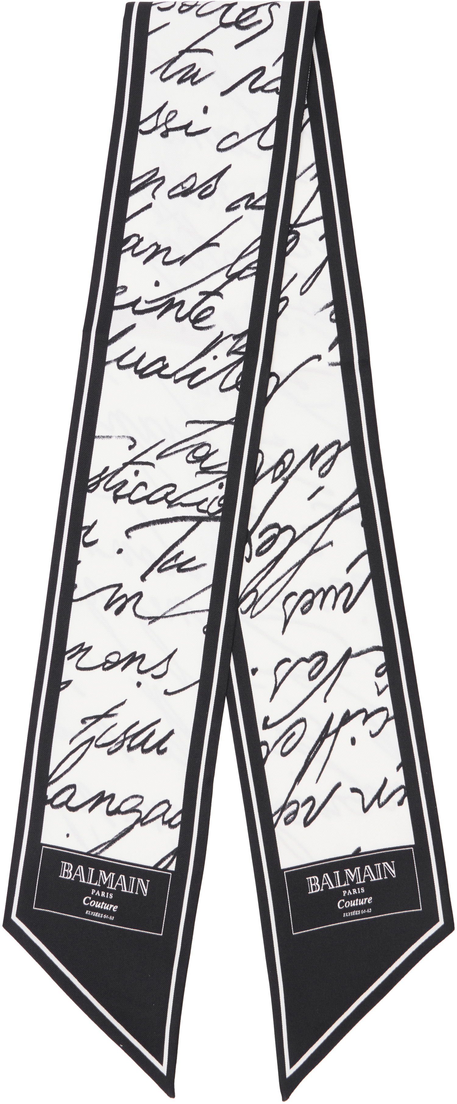 Šál Balmain Balmain Printed Silk 'Love Letter' Scarf Biela | EF1XF090SE90, 0