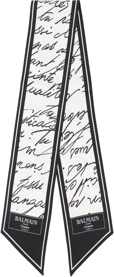 Šál Balmain Balmain Printed Silk 'Love Letter' Scarf Biela | EF1XF090SE90, 0