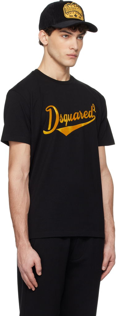 Tričko DSQUARED2 Dsquared2 Cool Fit Velvet Logo T-Shirt Čierna | S74GD1394_D20020, 1