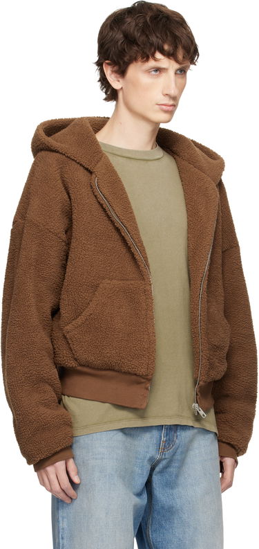 Mikina ERL Terry Fleece Zipped Hoodie Hnedá | ERL11J007, 1