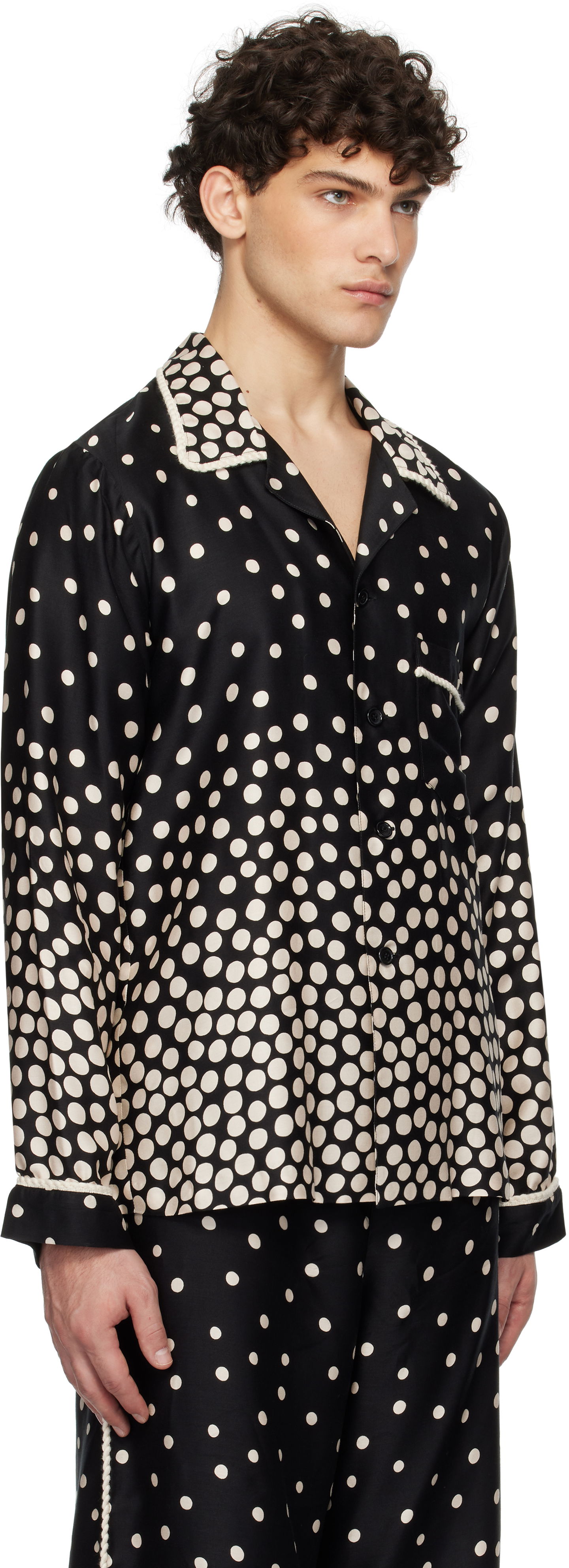 Pyžamo Anna Sui Anna Sui Polka Dot Pajama Shirt Čierna | M1025F20, 1
