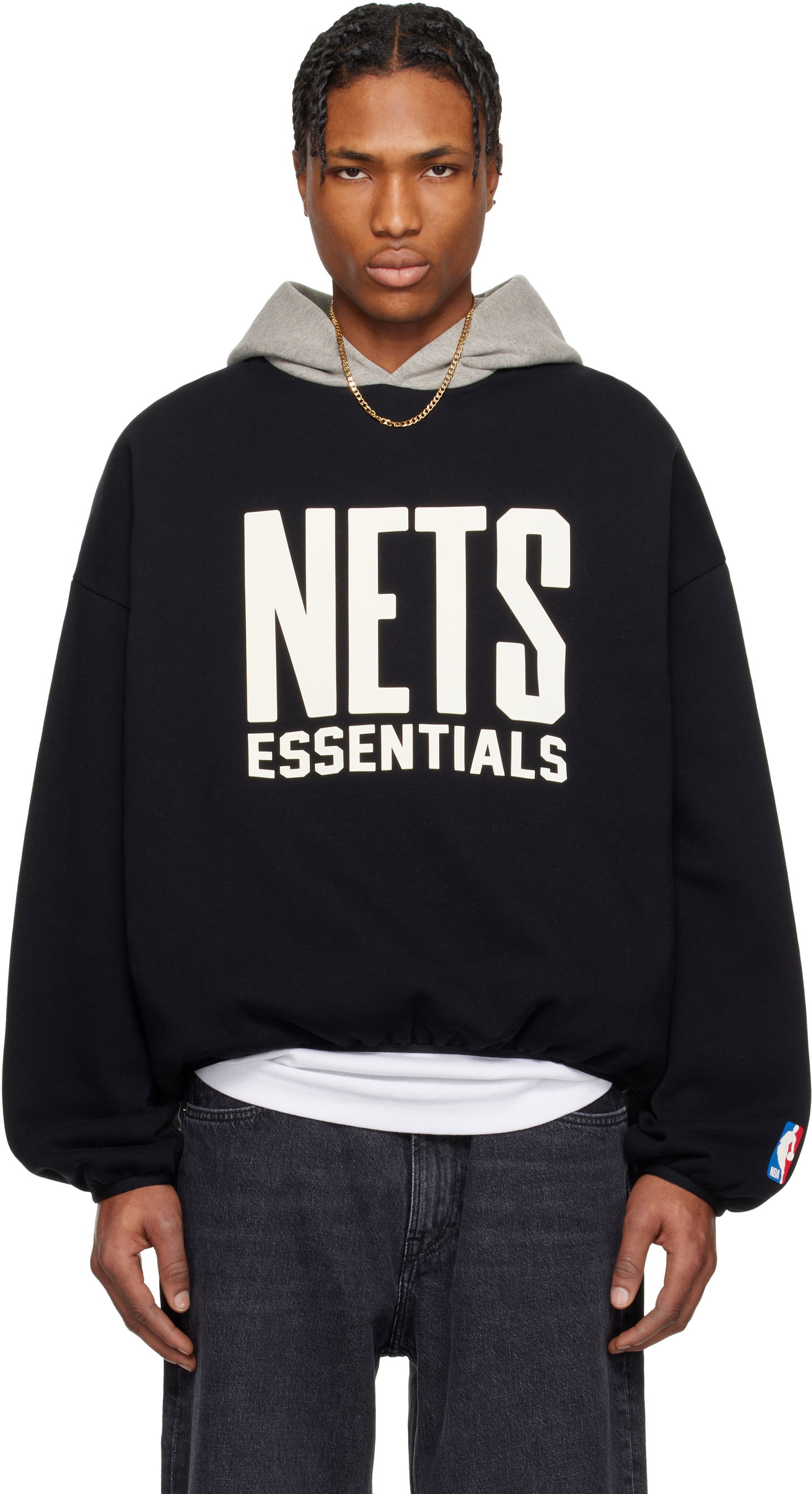 Mikina Fear of God Fear of God ESSENTIALS NBA Nets Pull Over Hoodie Čierna | 192AL246505F, 0