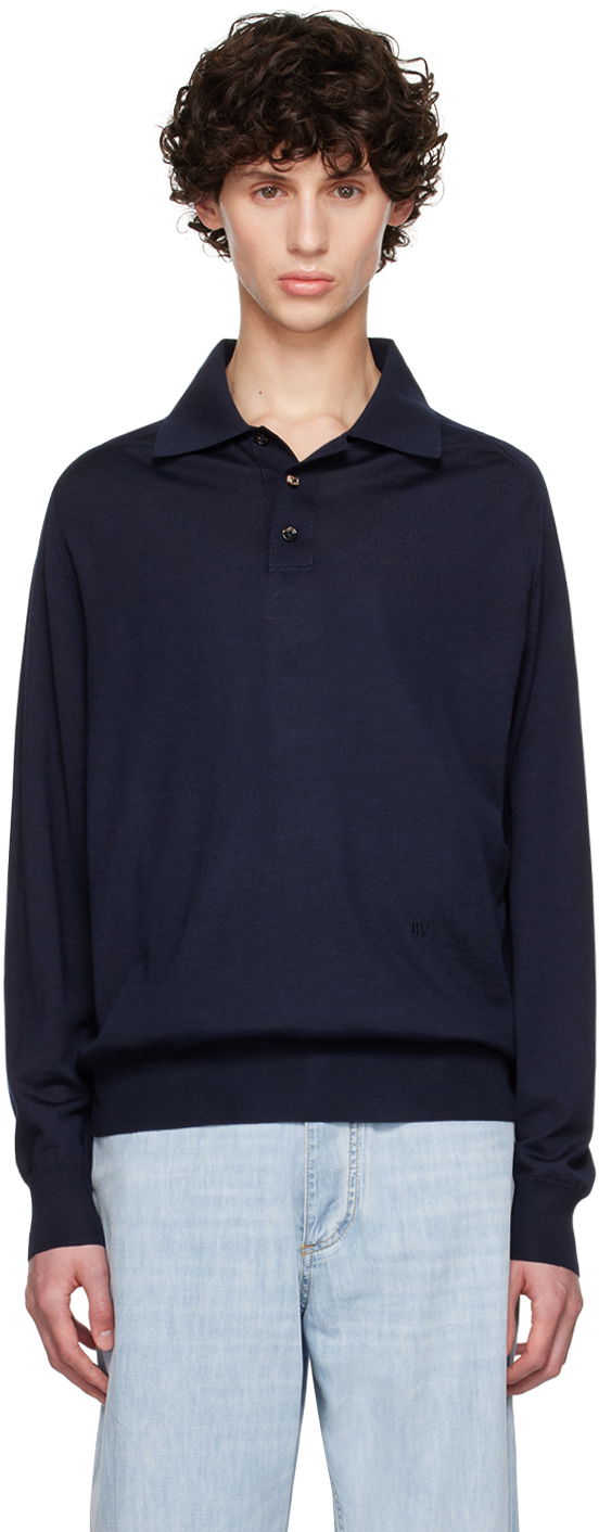 Polo tričko Bottega Veneta Polo Inverted Seam Navy | 793811-V4BF0-4121, 0