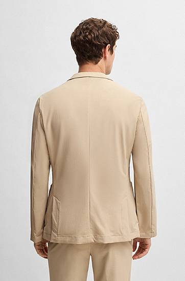 Bunda BOSS BOSS Slim-Fit Travel Stretch Softshell Suit Jacket Béžová | 50538635, 1