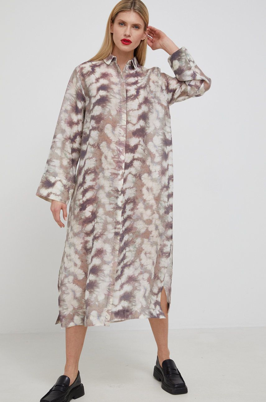 Šaty Samsoe Samsoe Gitte Shirt Dress AOP Béžová | F22100132, 0