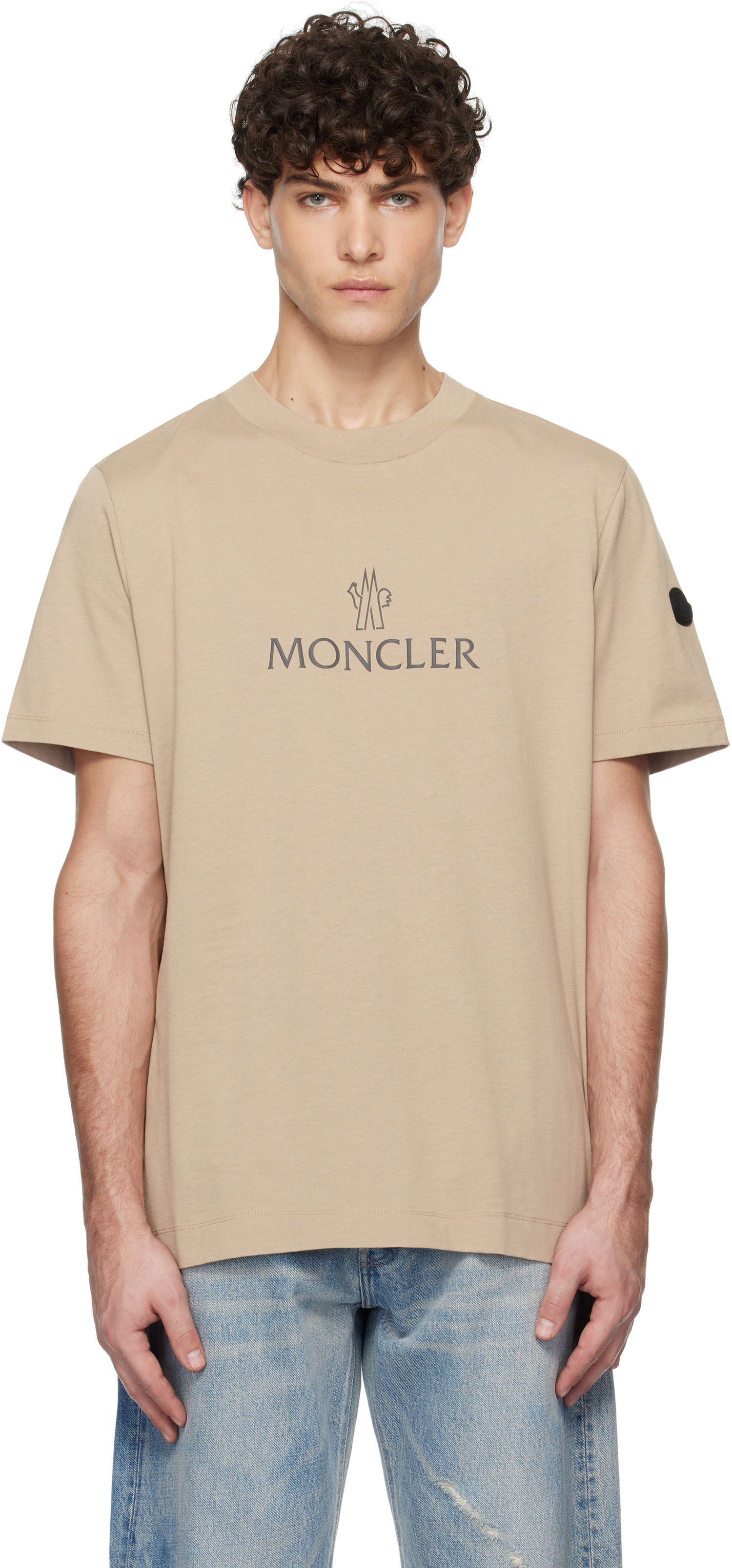 Tričko Moncler Logo Cotton T-Shirt Béžová | K10918C00024829H8, 0