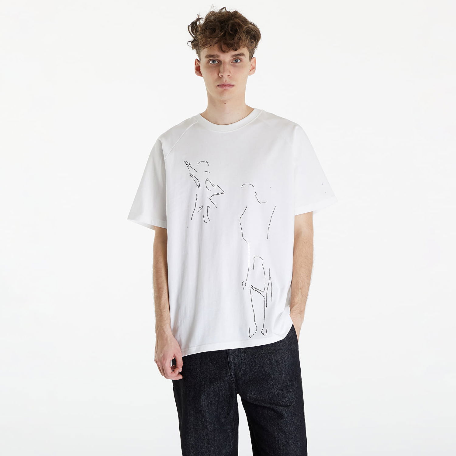 Tričko HELIOT EMIL Formation Sketch Print T-Shirt Biela | SS24_M_09_107_WHT02, 0
