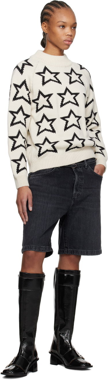 Sveter RE/DONE Re/Done Mock Neck Star Sweater Biela | 797-10WMSTPUL, 3