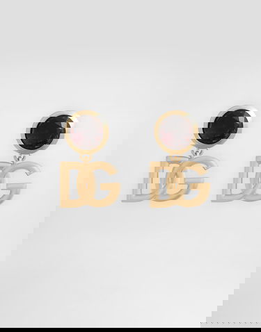 Náušnice Dolce & Gabbana Dolce & Gabbana Logo Clip Earrings with Crystals Metalická | WER6M1W1111ZOO00, 0