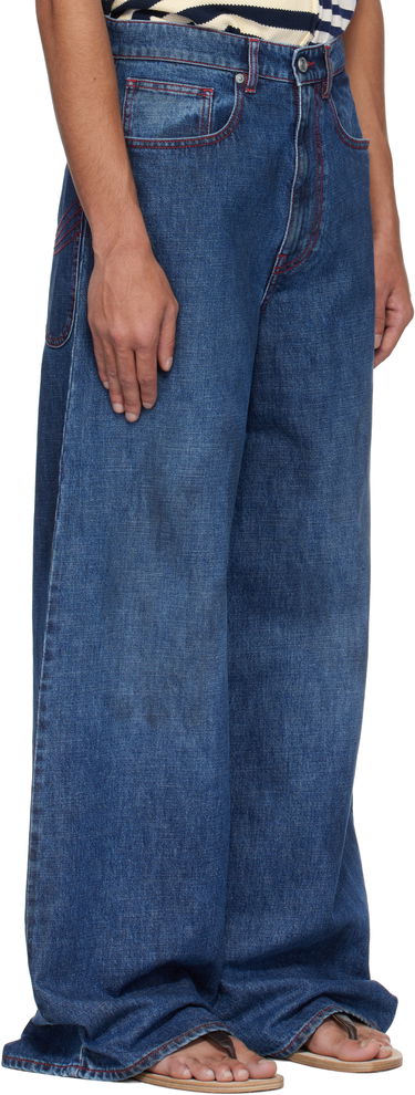 Džínsy ERL ERL Baggy Indiana Distressed Jeans Modrá | ERL10P013, 1