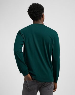 Tričko Lee Lee Regular Fit Long Sleeve Patch Logo T-Shirt Size XXL Zelené | 112370499, 0