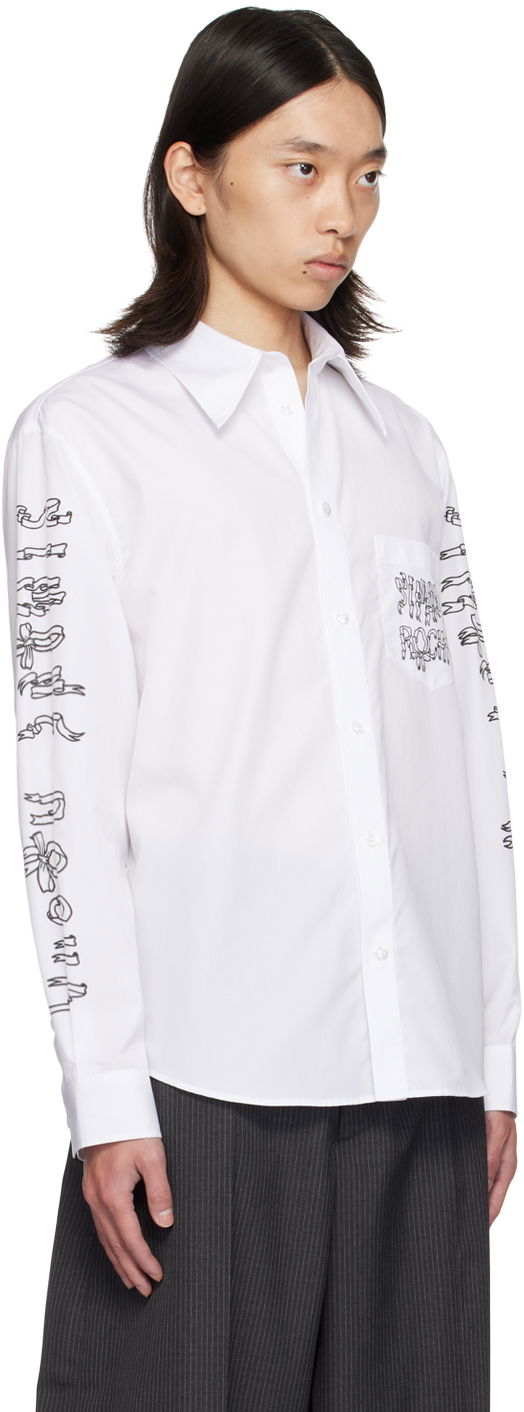 Košeľa Simone Rocha Simone Rocha Ribbon Logo Print Shirt Biela | 5281P1921 1025, 1