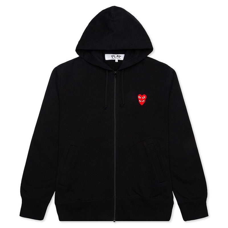 Mikina Comme des Garçons Play Stacked Heart Zip Hoodie Čierna | AZ-T293-051-1