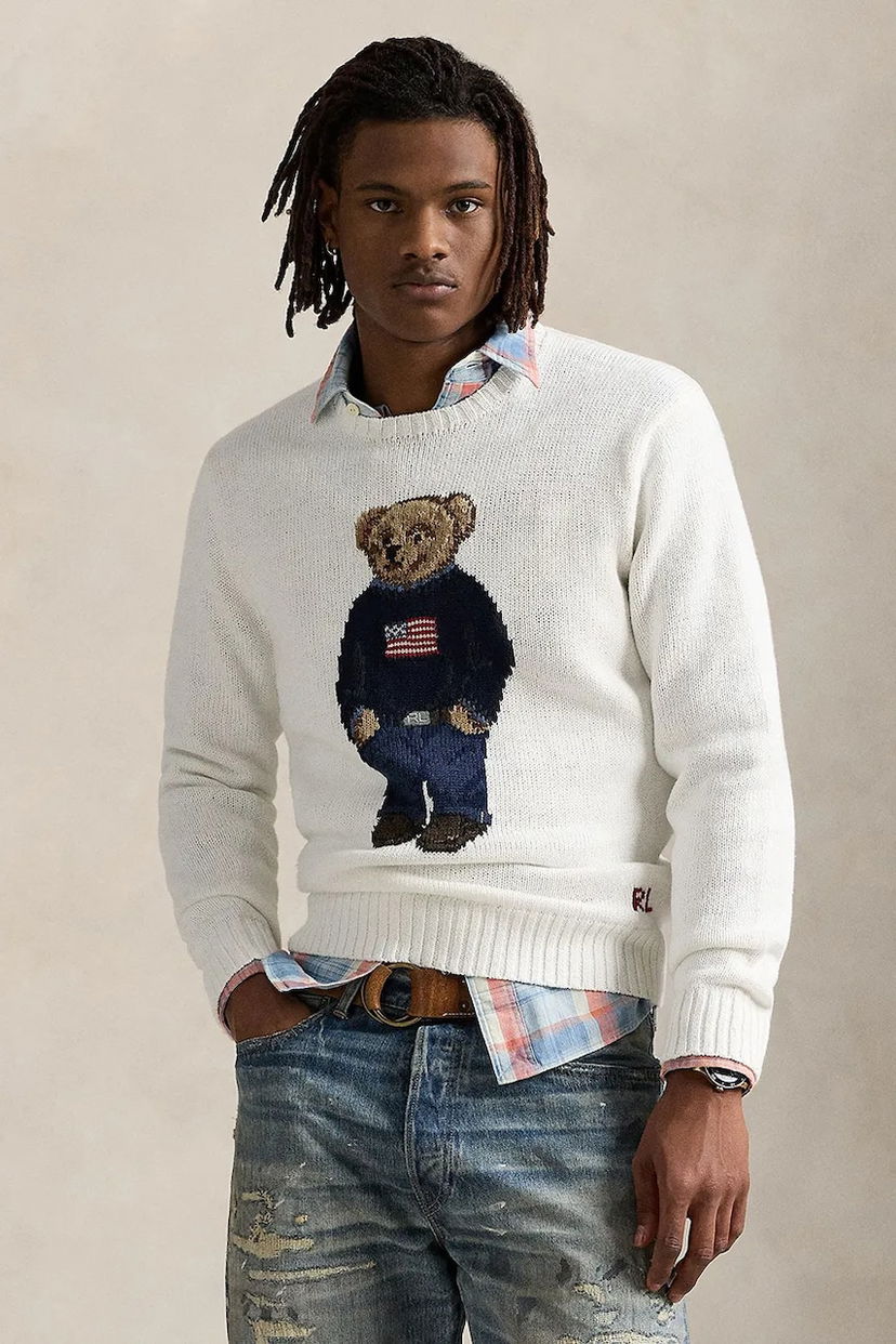 Sveter Polo by Ralph Lauren Polo Ralph Lauren Lscrflagbear Long Sleeve Sweater Biela | 710977415