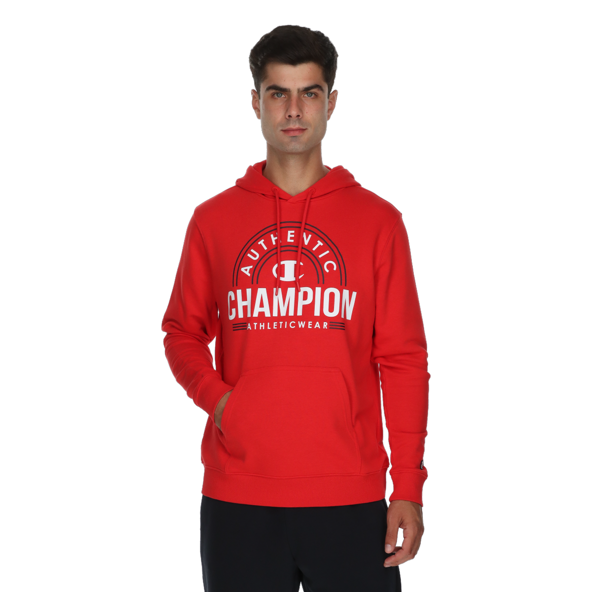 Mikina Champion Authentic Athleticwear Pullover Hoodie with Kangaroo Pocket Červená | 222110-RS001, 0