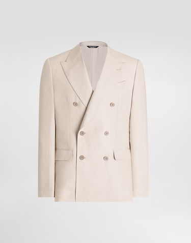 Bunda Dolce & Gabbana Dolce & Gabbana Double-breasted Linen Jacket Béžová | G2QS7TFU4MCM0722, 0
