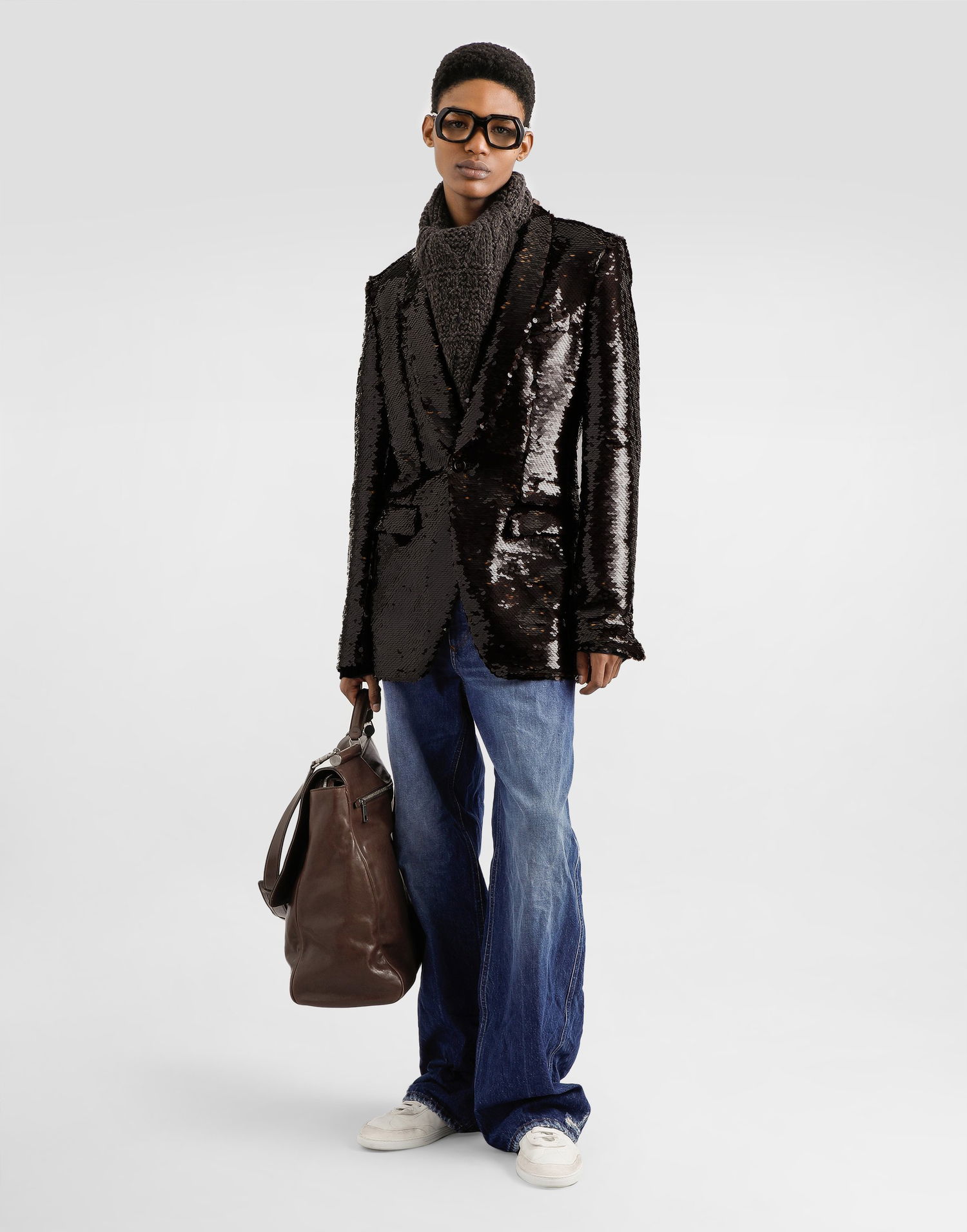 Sveter Dolce & Gabbana Dolce & Gabbana Silk and Cotton Ribbed Pullover Sweater Čierna | GXXAFTJAMVCN0000, 1