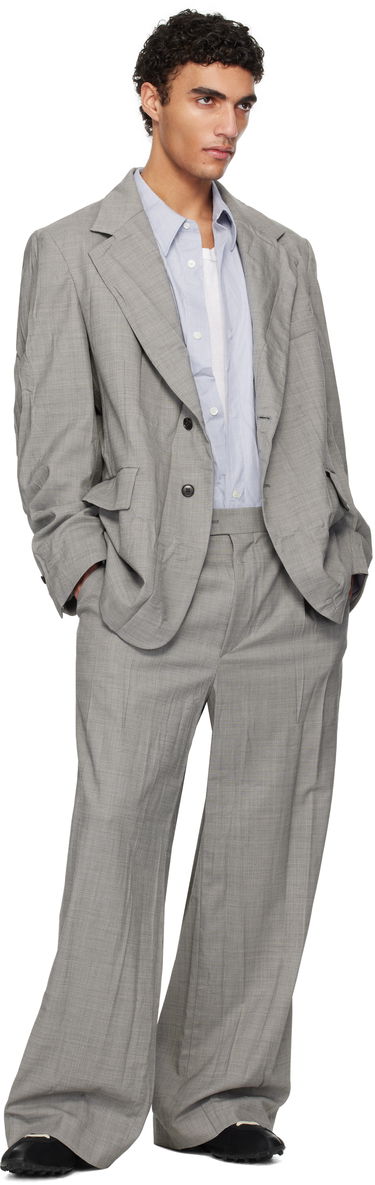 Bunda HED MAYNER Hed Mayner Crinkled Blazer Šedá | HMMA15008A-HA150, 3