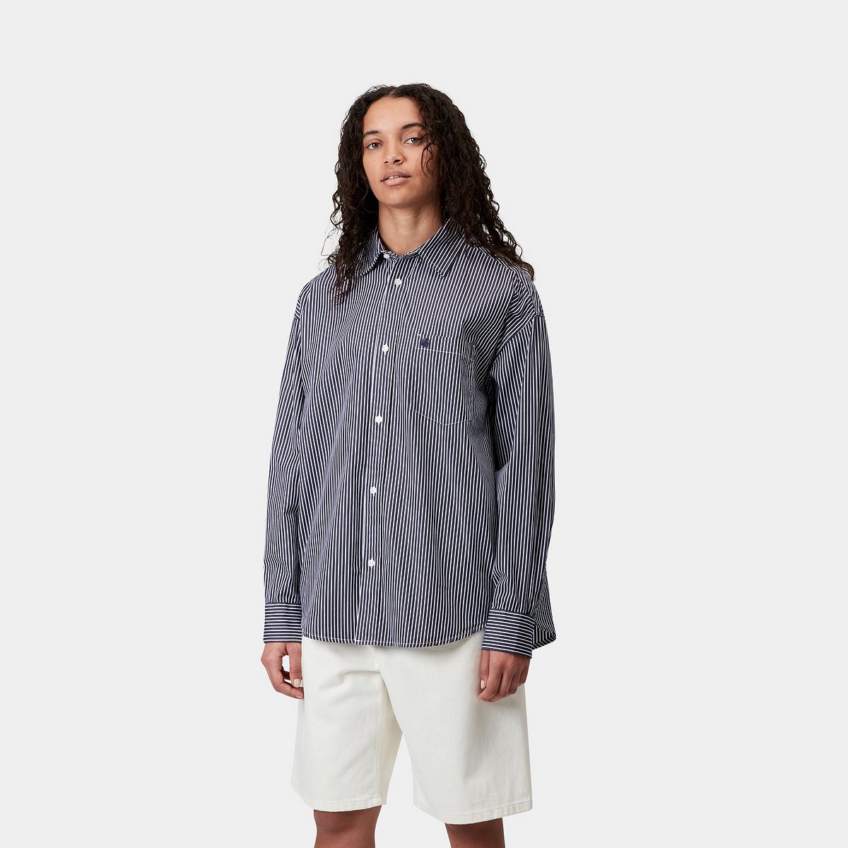 Košeľa Carhartt WIP Carhartt WIP Arvin Long Sleeve Striped Shirt Navy | I034560_2, 0