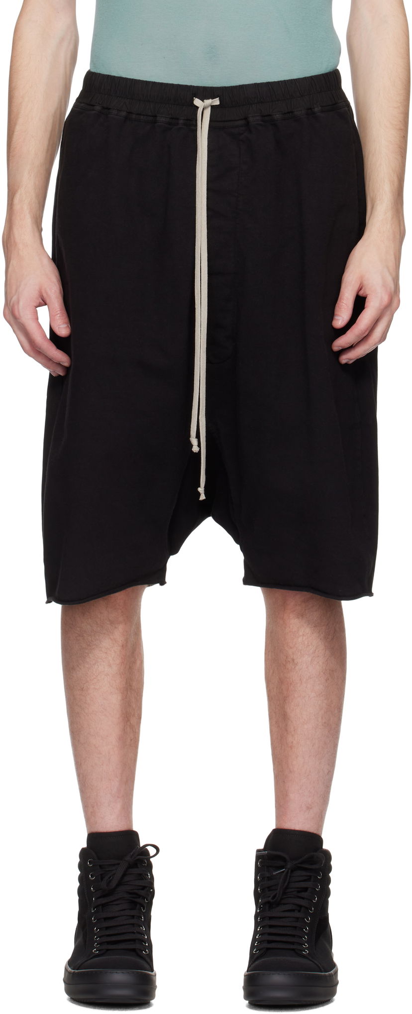 Šortky Rick Owens Hollywood Drawstring Pods Shorts Čierna | DU01E3380 RIGP